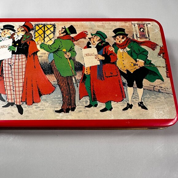 Charles Dickens Christmas Carolers Candy Tin Vintage Candle Tin Home 1960 - Picture 6 of 13